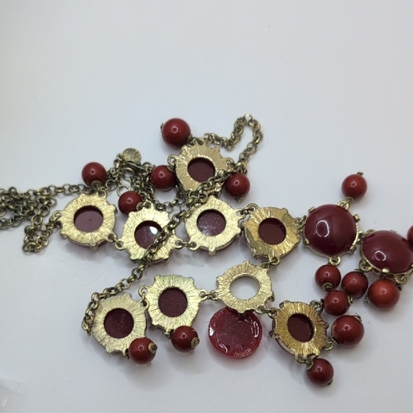 J. Crew Red Beaded Statement Necklace - Picture 6 of 6